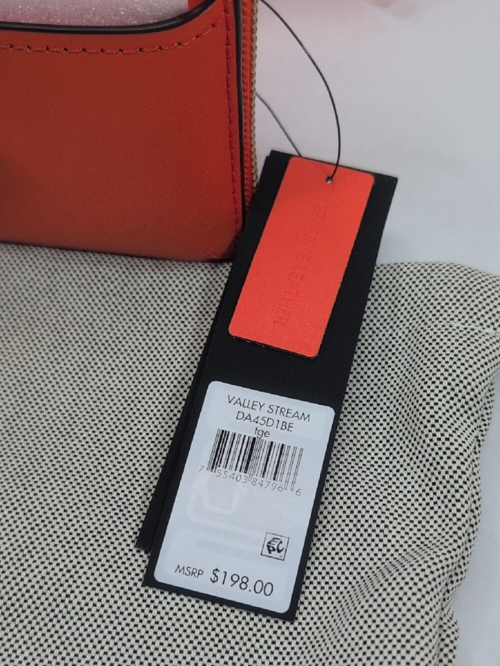 Donna Karan Orange Leather Crossbody/Clutch Vally Stream NWT - Picture 6 of 8